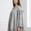 Cashmere Knitted Cape With Lace