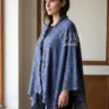 Cashmere Knitted Cape With Lace