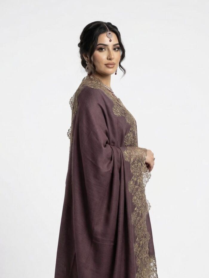 pashmina shawl with french lace
