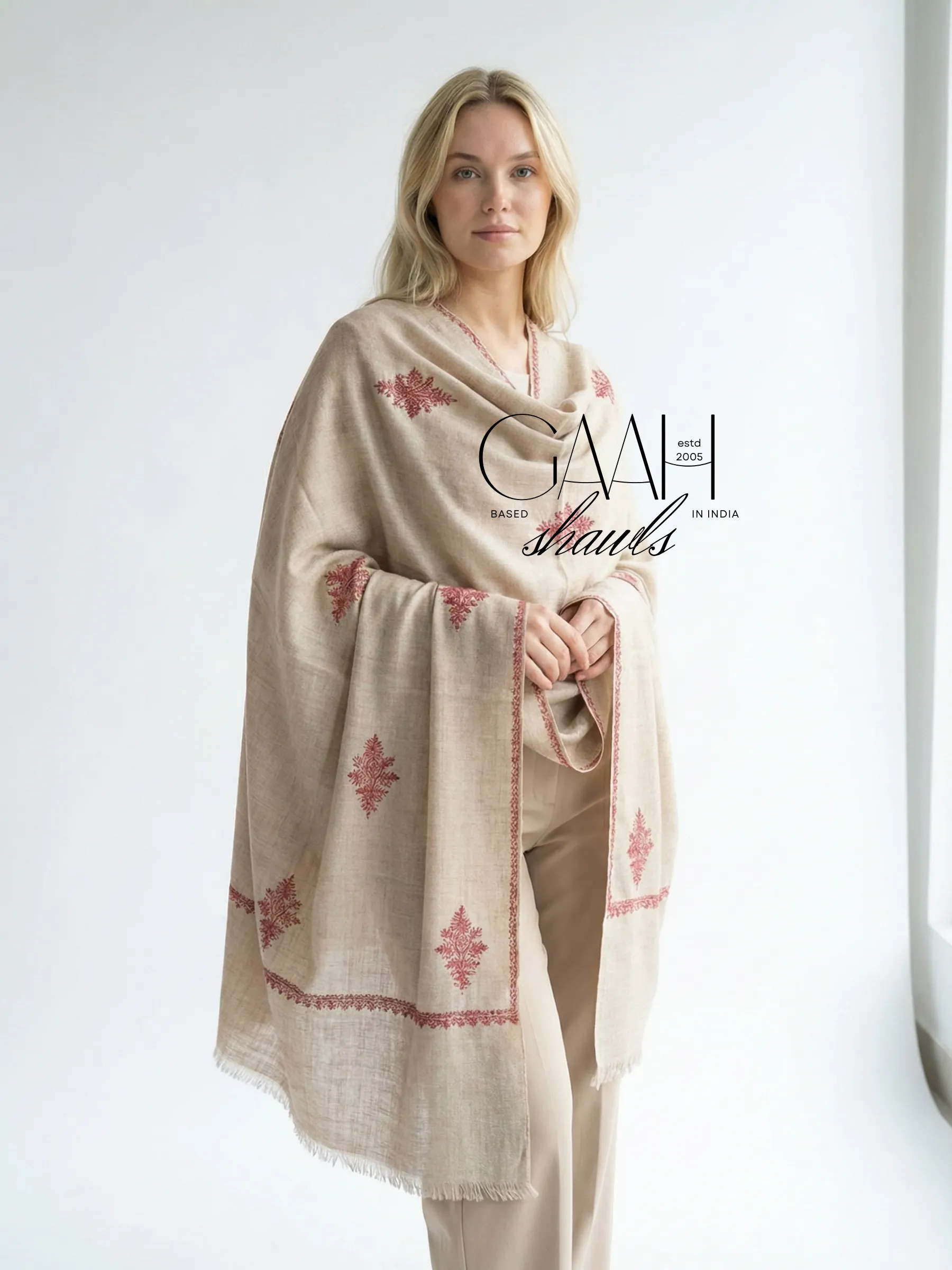 Pure Pashmina Hand Embroidered Sozni Shawl