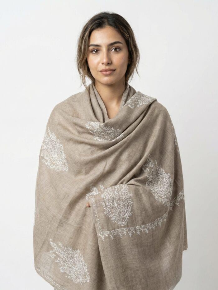 pure pashmina shawl with hand sozni embroidery