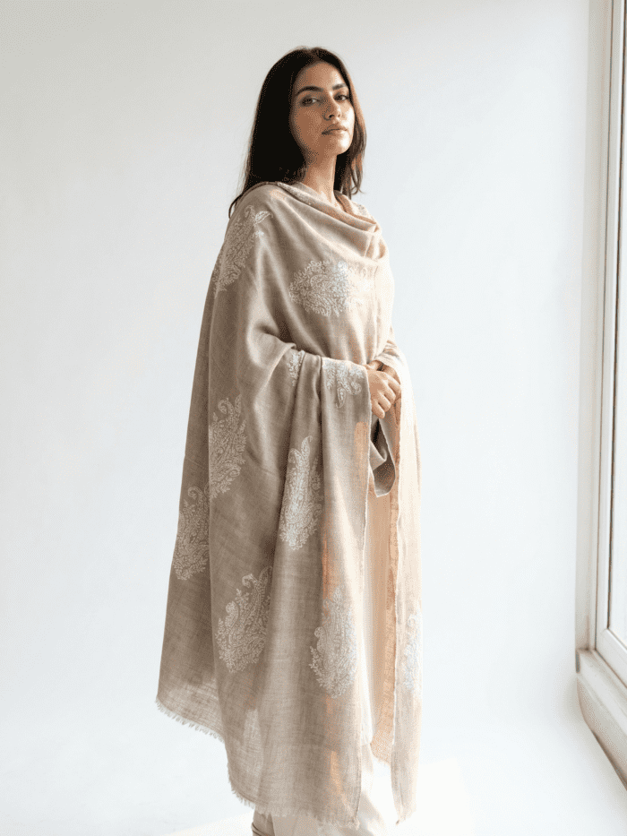 pure pashmina shawl with hand sozni embroidery