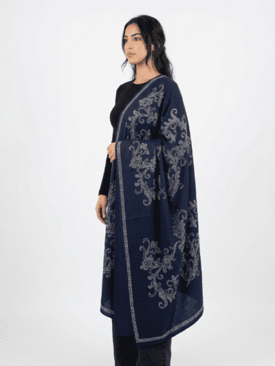 pashmina shawl with paisley crystal embedded design