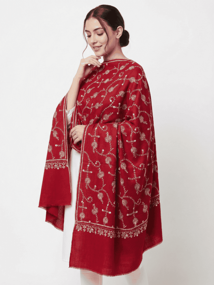 Kashmiri Hand Embroidery Pure Pashmina Shawl