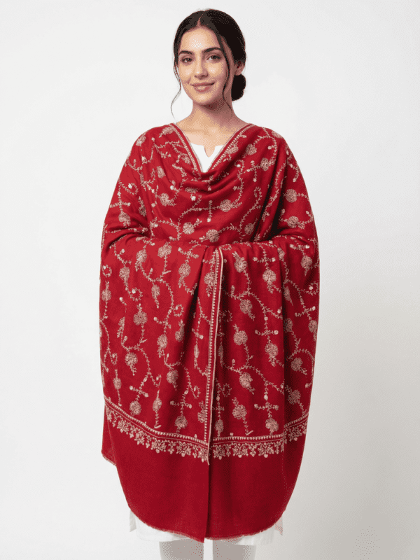 Kashmiri Hand Embroidery Pure Pashmina Shawl