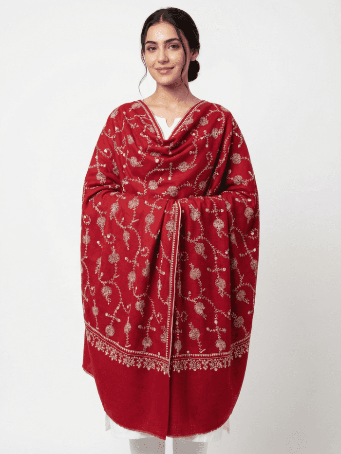 Kashmiri Hand Embroidery Pure Pashmina Shawl
